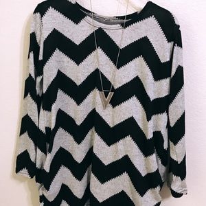 { Chevron Long Sweater }